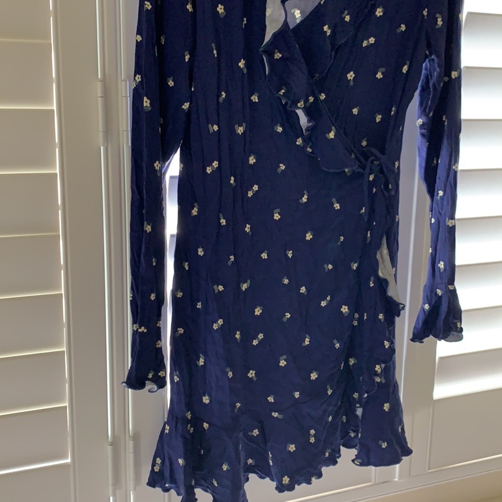 Size Medium Urban Outfitters Blue Ruffle Dress - Picture 4 of 4